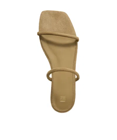 Totême Open-toed Square Toed Flat Sandals In Green