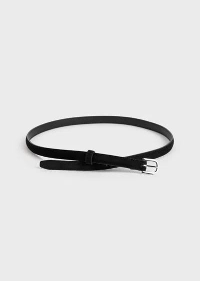Totême Thin Suede Belt Black In Black