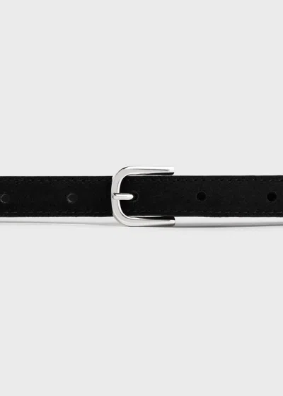 Totême Thin Suede Belt Black In Black