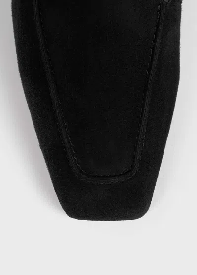 Totême Square Toe Ankle Boots In Black