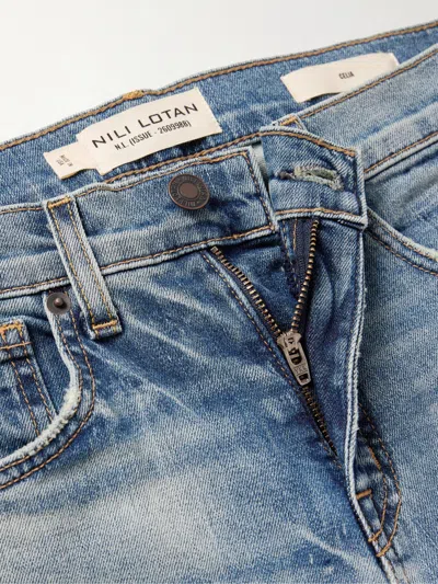 Nili Lotan Celia High Waist Denim Trousers In Blue