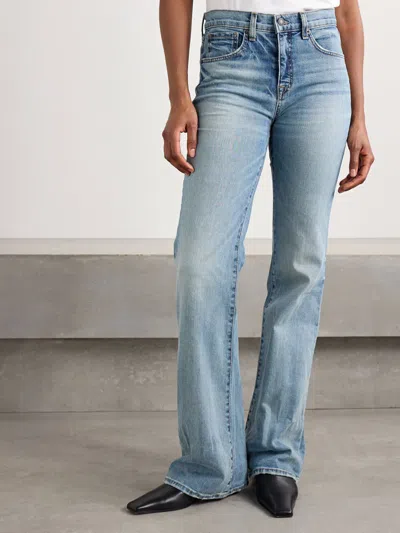 Nili Lotan Celia High Waist Denim Trousers In Blue