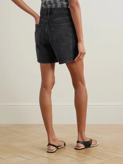 Agolde Woman Denim Shorts Black Size 25 Recycled Cotton In Black