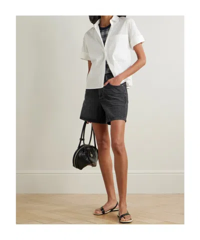 Agolde Woman Denim Shorts Black Size 25 Recycled Cotton In Black