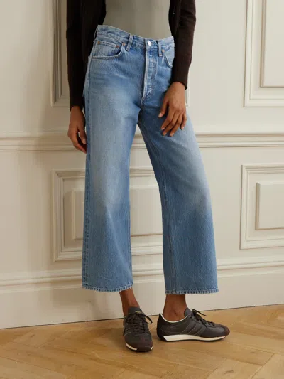 Agolde High-waist Wide-leg Denim Trousers In Blue