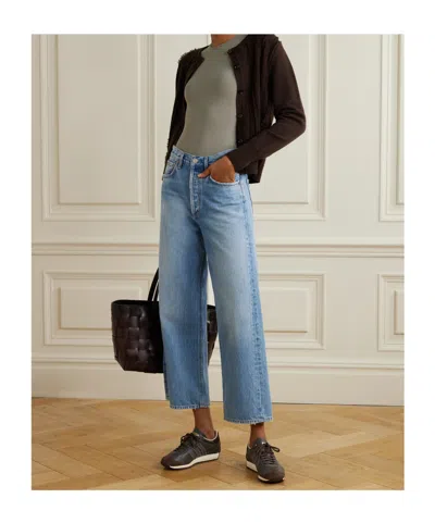 Agolde High-waist Wide-leg Denim Trousers In Blue