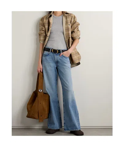 Agolde Rayne Ribbed Stretch Organic Cotton And Lyocell-blend Jersey Tank In Gray