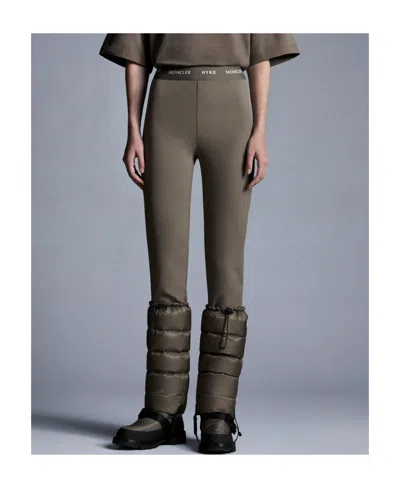 Moncler Logo High-rise Tights In Green