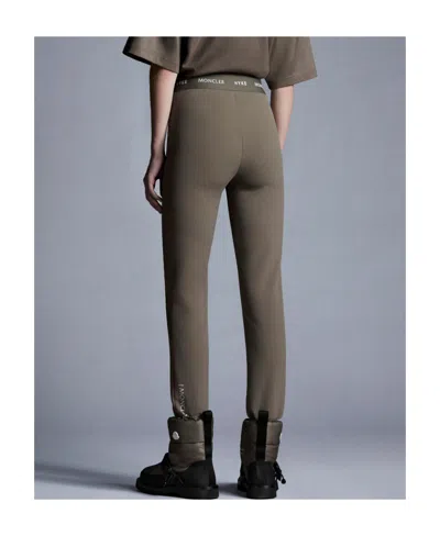 Moncler Logo High-rise Tights In Green