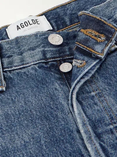 Agolde High Waist Denim Trousers In Blue