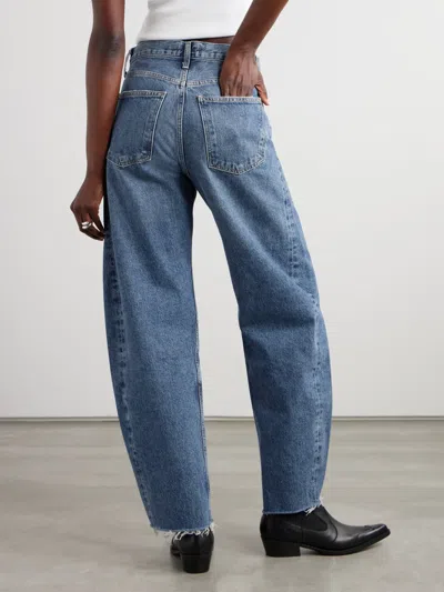 Agolde High Waist Denim Trousers In Blue