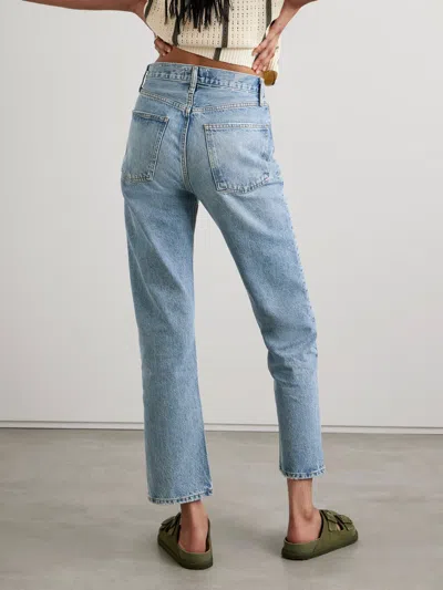 Agolde High Waist Straight Jeans In Blue