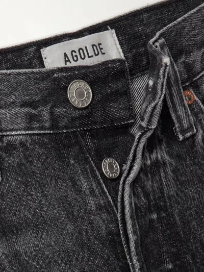 Agolde High Waist Straight Jeans In Black