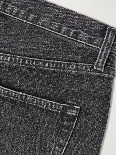 Agolde High Waist Straight Jeans In Black