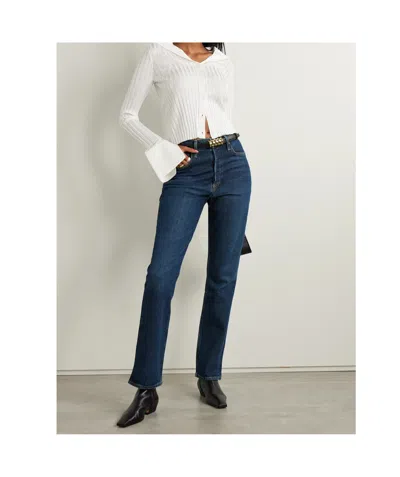 Agolde Freya High-rise Slim-leg Organic Jeans In Blue