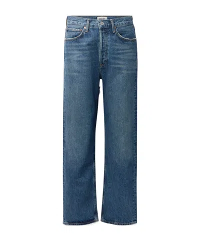 Agolde Mid-rise Straight-leg Denim Trousers In Blue
