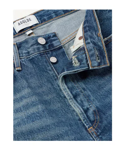 Agolde Mid-rise Straight-leg Denim Trousers In Blue