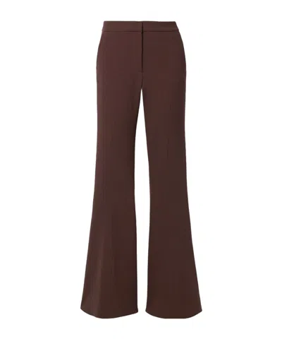 Gabriela Hearst Desmond Wool-crepe Flared Pants In Brown