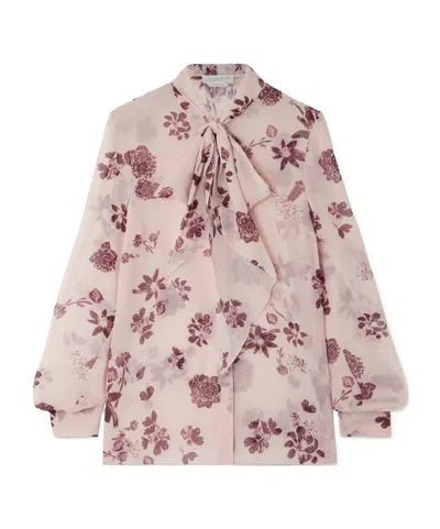 Gabriela Hearst Bow Tie Printed Top In Brown