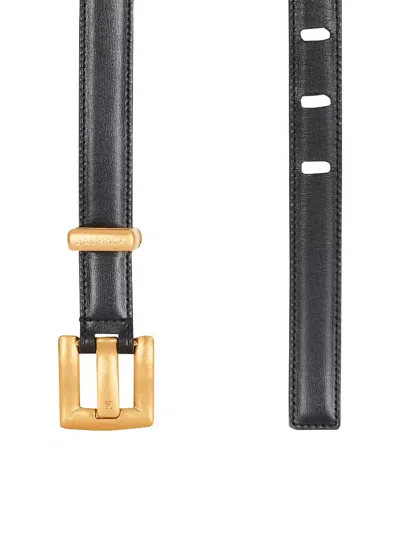 Balmain Anthem Calfskin Belt Adjustable Length In Black
