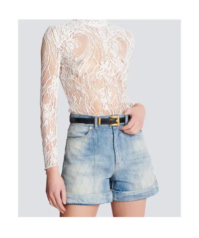 Balmain Anthem Calfskin Belt Adjustable Length In Black