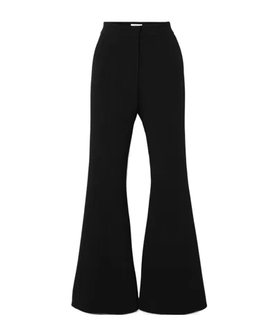 Gabriela Hearst Desmond Wool-crepe Flared Pants In Black