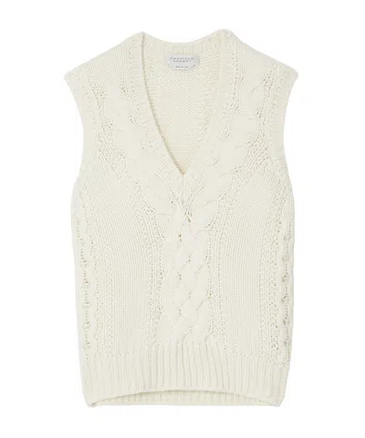 Gabriela Hearst Cable Knit Vest In White