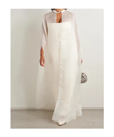 Gabriela Hearst Round Neck Shawl In White
