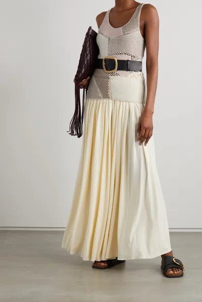 Gabriela Hearst Sara Crochet-trimmed Patchwork Wool And Cashmere-blend Tank In Multi