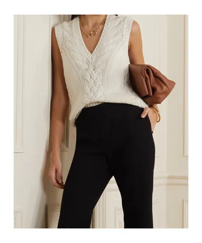 Gabriela Hearst Cable Knit Vest In White