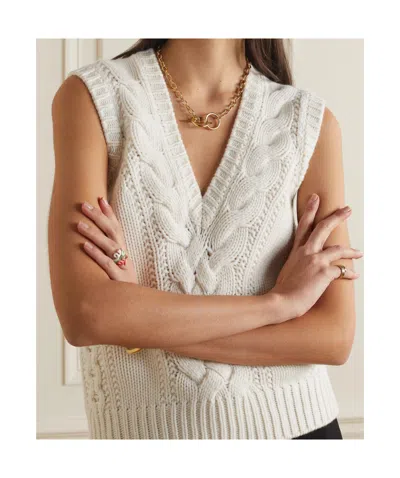 Gabriela Hearst Cable Knit Vest In White
