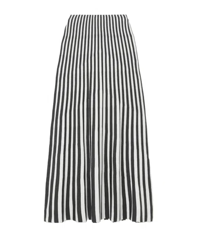 Gabriela Hearst Striped Midi Skirt In Black