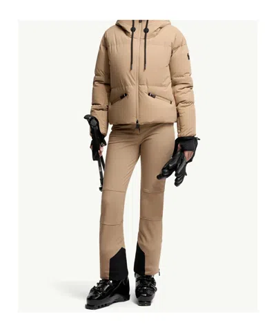 Moncler Paneled Shell Bootcut Ski Pants In Brown
