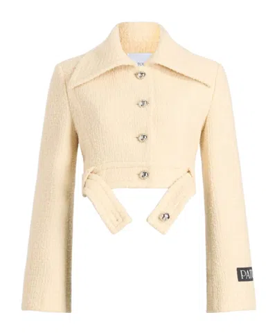 Patou Belted Cropped Jacket In Black