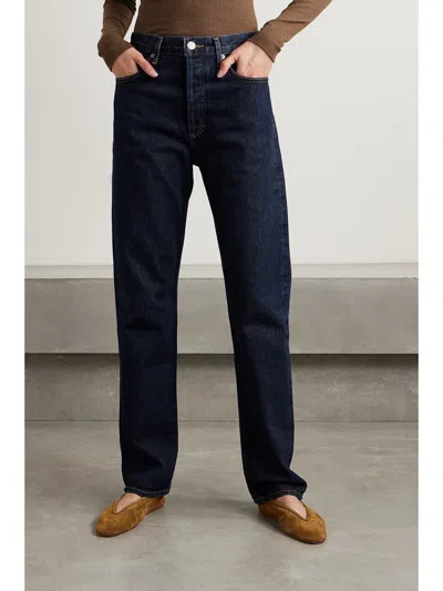 Agolde High Waist Straight Jeans In Blue