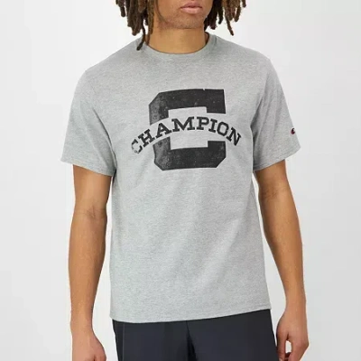 Champion Mens Crew Neck Short Sleeve Regular Fit Graphic T-shirt In Gray