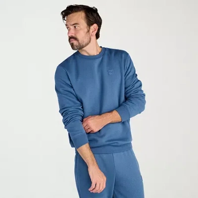 Puma Mens Crew Neck Long Sleeve Sweatshirt In Blue