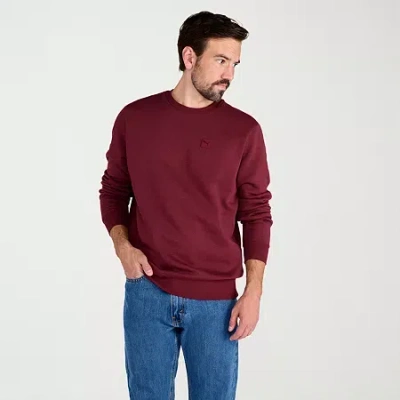 Puma Mens Crew Neck Long Sleeve Sweatshirt In Burgundy
