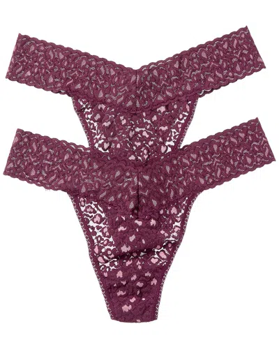 Hanky Panky 2pk Crossdye Leopard Original Thong In Brown