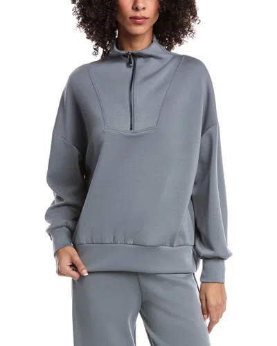 Ariella Ponte 1/2-zip Sweatshirt In Gray