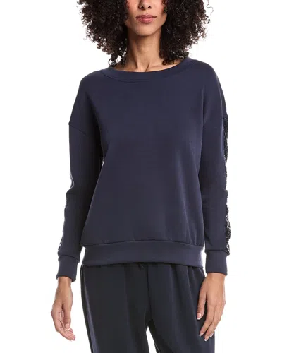 Ariella Sequin Stripe Sweatshirt In Blue