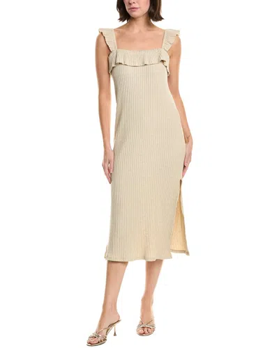 Project Social T Mona Ruffle Sleeve Sweaterdress In Neutral