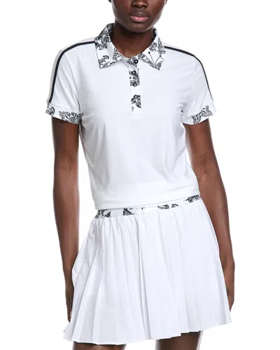 Johnny Was Bee Active Short Sleeve Polo Shirt In White