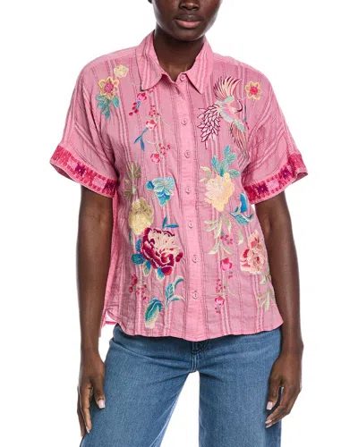 Johnny Was Oversized Weekend Shirt In Blue