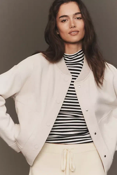 Varley Khai Crop Bomber Jacket In White