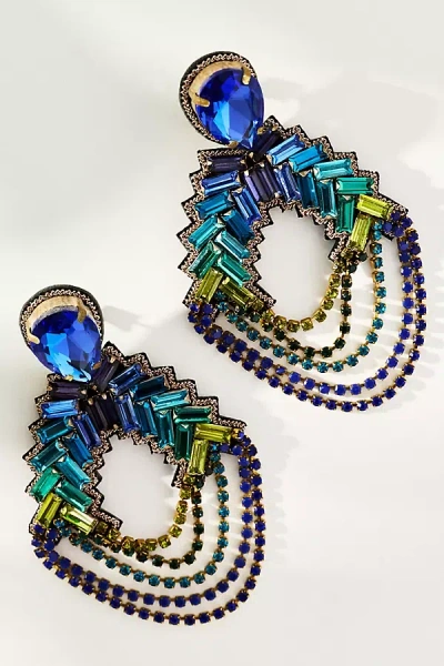 Suzanna Dai Florian Chandelier Hoop Earrings In Blue