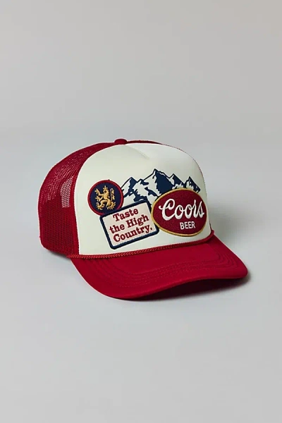 Urban Outfitters Coors Patch Trucker Hat In Red, Men's At  In White
