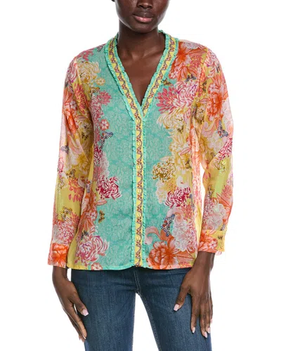 Johnny Was Ara Button Down Shirt In Yellow