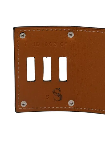 Pre-owned Hermes 2015 Swift And Palladium Plated Kelly Extreme Dog Bracelet Costume Bracelet In Blue