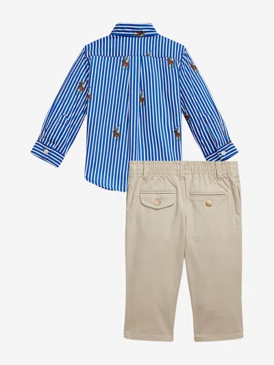 Ralph Lauren Baby Boys Shirt And Trousers Set In Black